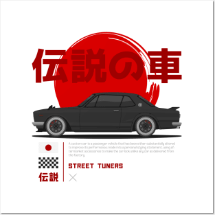 Tuner Black Hakosuka JDM Posters and Art